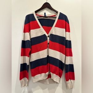 DIVIDED H&M Red, Light Stone, & Navy Cardigan L